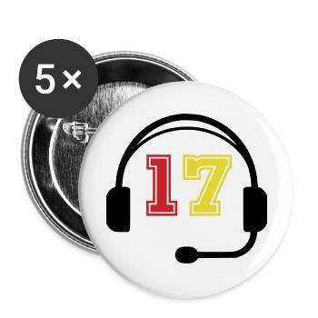 17 Jahre altes Geburtstagsgeschenk für Gamer - Buttons groß 56 mm (5er Pack) - Weiß - Vorne