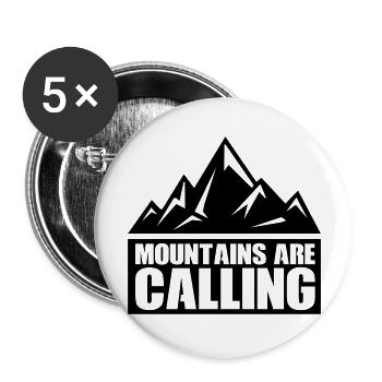 Mountains are Calling - Buttons groß 56 mm (5er Pack) - Weiß - Vorne