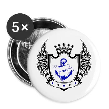anker wappen - Buttons groß 56 mm (5er Pack) - Weiß - Vorne