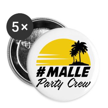 Malle Party Crew - Buttons large 2.2''/56 mm (5-pack) - white - Front