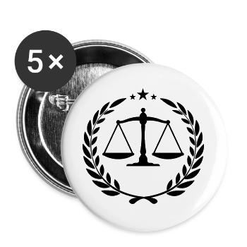 Échelle en couronne de laurier - Lot de 5 grands badges (56 mm) - blanc - Devant