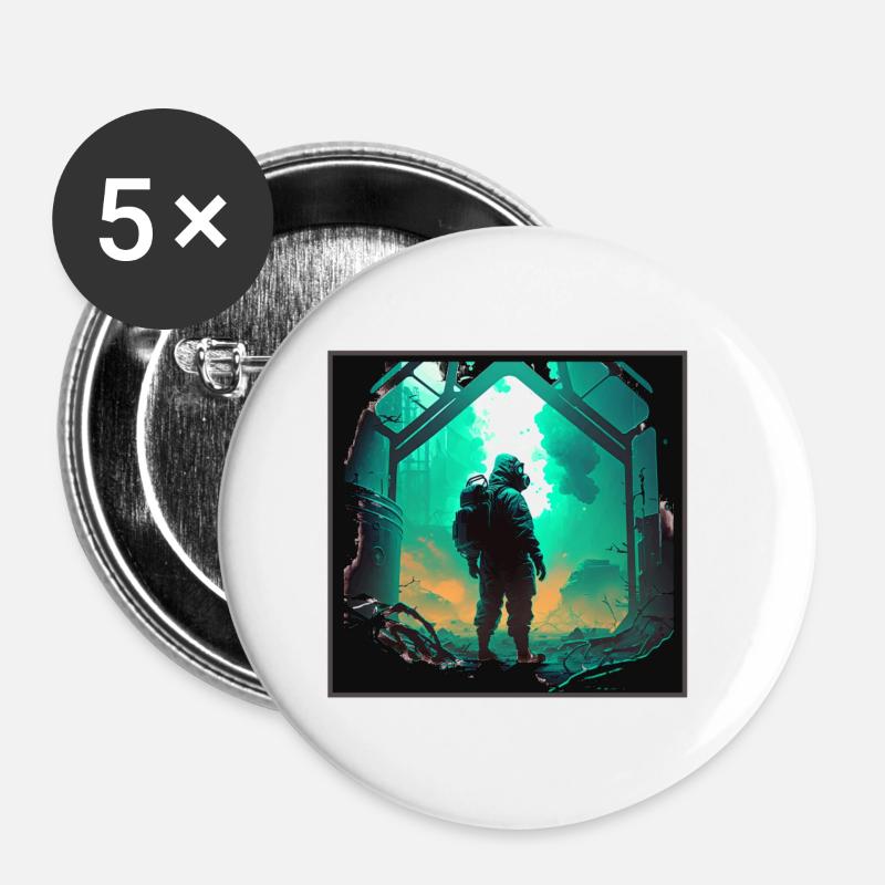 Laboratoire de l’Apocalypse - Lot de 5 grands badges (56 mm) - blanc