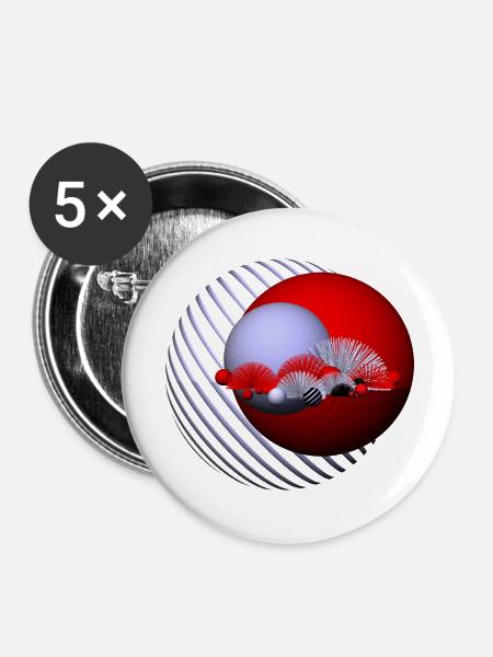 Spielerei mit Kugeln -04- - Buttons groß 56 mm (5er Pack) - Weiß