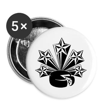 Cheese five radiating stars - Buttons large 2.2''/56 mm (5-pack) - white - Front