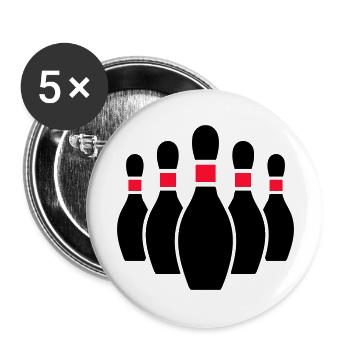 bowling - Buttons groß 56 mm (5er Pack) - Weiß - Vorne
