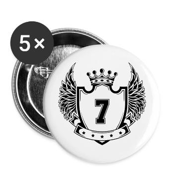 Wappen 7 - Buttons groß 56 mm (5er Pack) - Weiß - Vorne
