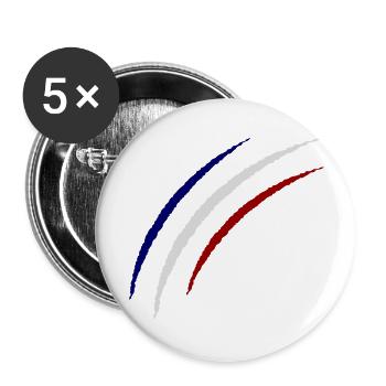 krallen france - Buttons groß 56 mm (5er Pack) - Weiß - Vorne