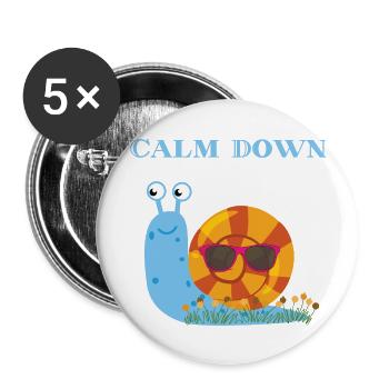 Calm Down Snail T-shirt Hoodie Design Chill - Lot de 5 grands badges (56 mm) - blanc - Devant