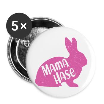 Mama Hase Frohe Ostern Hasenmama Osterhase Mutter - Buttons groß 56 mm (5er Pack) - Weiß - Vorne