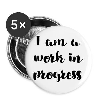 Je suis une copie de travail en cours # - Lot de 5 grands badges (56 mm) - blanc - Devant