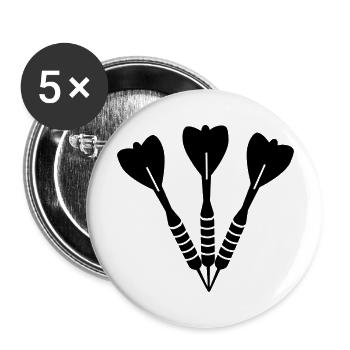 Darts Sports Fun - Buttons large 2.2''/56 mm (5-pack) - white - Front