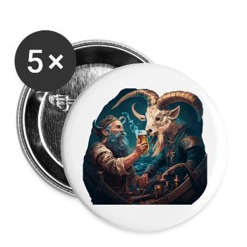 Sailor vs. goat, la bataille pour la bière - Lot de 5 grands badges (56 mm) - blanc - Devant