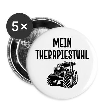 Landwirt Bauer Farmer - Buttons groß 56 mm (5er Pack) - Weiß - Vorne