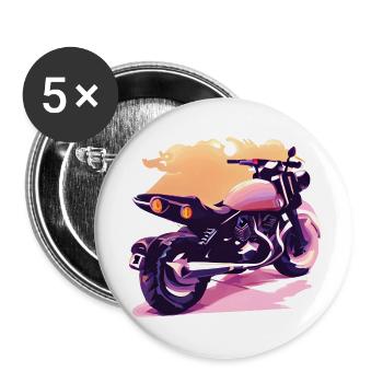 Motorcross Motorcycle Motorcycle Fan Motorcyclist - Buttons large 2.2''/56 mm (5-pack) - white - Front