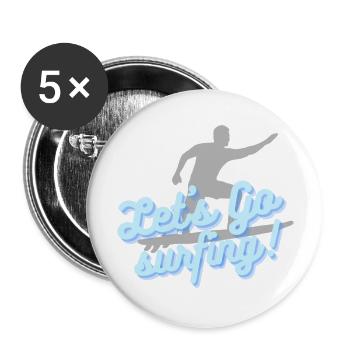 Let's go surfing - Buttons groß 56 mm (5er Pack) - Weiß - Vorne