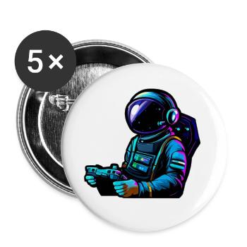 Gamer Astronaut - Buttons groß 56 mm (5er Pack) - Weiß - Vorne