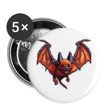 Flying fox from an old video game in 8 bit - Buttons large 2.2''/56 mm (5-pack) - white - Front