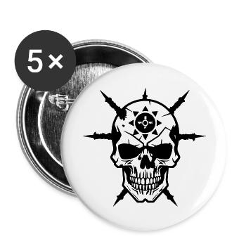 Schädel Punk Kunst - Buttons groß 56 mm (5er Pack) - Weiß - Vorne