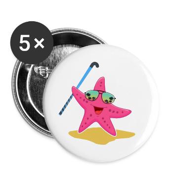 beachhockey beachhockeyverein strandhockey - Buttons groß 56 mm (5er Pack) - Weiß - Vorne