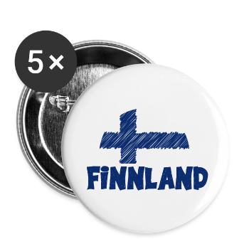 Nur noch einmal nach Finnland Flagge Urlaub - Buttons groß 56 mm (5er Pack) - Weiß - Vorne