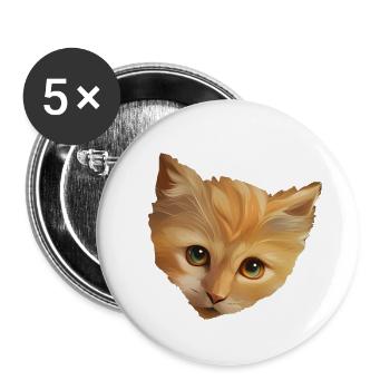 Kitten - Buttons large 2.2''/56 mm (5-pack) - white - Front