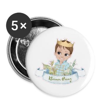 Prinz - Buttons groß 56 mm (5er Pack) - Weiß - Vorne