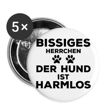Dog Hund - Buttons groß 56 mm (5er Pack) - Weiß - Vorne