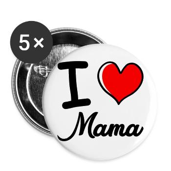 I love mom - Buttons large 2.2''/56 mm (5-pack) - white - Front