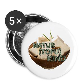 Natur(tofu)kind - Buttons groß 56 mm (5er Pack) - Weiß - Vorne