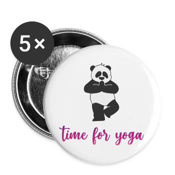 C’est le temps du yoga - Lot de 5 grands badges (56 mm) - blanc - Devant