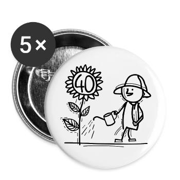 Bien entretenu 40 ans - Lot de 5 grands badges (56 mm) - blanc - Devant