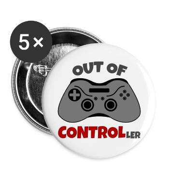 Out of Control - Buttons groß 56 mm (5er Pack) - Weiß - Vorne