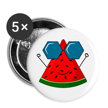 summer, pastèque, soleil - Lot de 5 grands badges (56 mm) - blanc - Devant