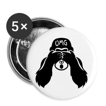 Funny Monkey - Gorilla OMG Teacher - Buttons large 2.2''/56 mm (5-pack) - white - Front