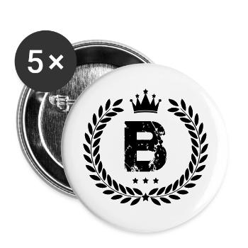 wappen b - Buttons groß 56 mm (5er Pack) - Weiß - Vorne