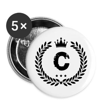 Armoiries C - Lot de 5 grands badges (56 mm) - blanc - Devant