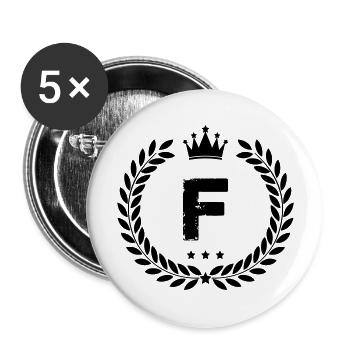 wappen f - Buttons groß 56 mm (5er Pack) - Weiß - Vorne