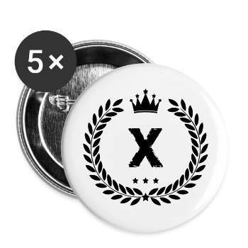 wappen x - Buttons groß 56 mm (5er Pack) - Weiß - Vorne
