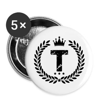 wappen t - Buttons groß 56 mm (5er Pack) - Weiß - Vorne