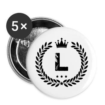 wappen l - Buttons groß 56 mm (5er Pack) - Weiß - Vorne