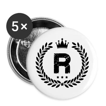 Armoiries R - Lot de 5 grands badges (56 mm) - blanc - Devant
