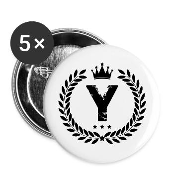 wappen y - Buttons groß 56 mm (5er Pack) - Weiß - Vorne