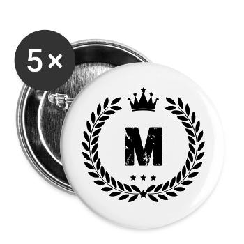 wappen m - Buttons groß 56 mm (5er Pack) - Weiß - Vorne