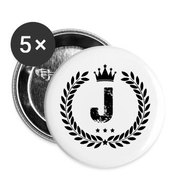 wappen j - Buttons groß 56 mm (5er Pack) - Weiß - Vorne