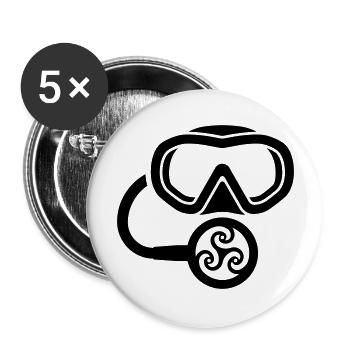 Tribal scuba diving - Buttons groß 56 mm (5er Pack) - Weiß - Vorne