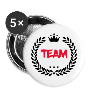 Coat of Arms Team - Buttons large 2.2''/56 mm (5-pack) - white - Front