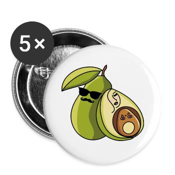 Avocado Mom für Schwangerschaft Mamacado - Buttons groß 56 mm (5er Pack) - Weiß - Vorne