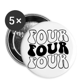 Four 4th Birthday Kids Boys Girls 4 Years Old - Buttons large 2.2''/56 mm (5-pack) - white - Front