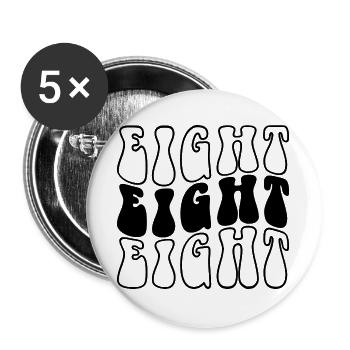 Acht 8. Geburtstag Kinder Jungen Mädchen 8 Jahre alt - Buttons groß 56 mm (5er Pack) - Weiß - Vorne