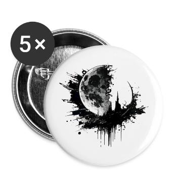 Moon Graffiti Noir - Lot de 5 grands badges (56 mm) - blanc - Devant